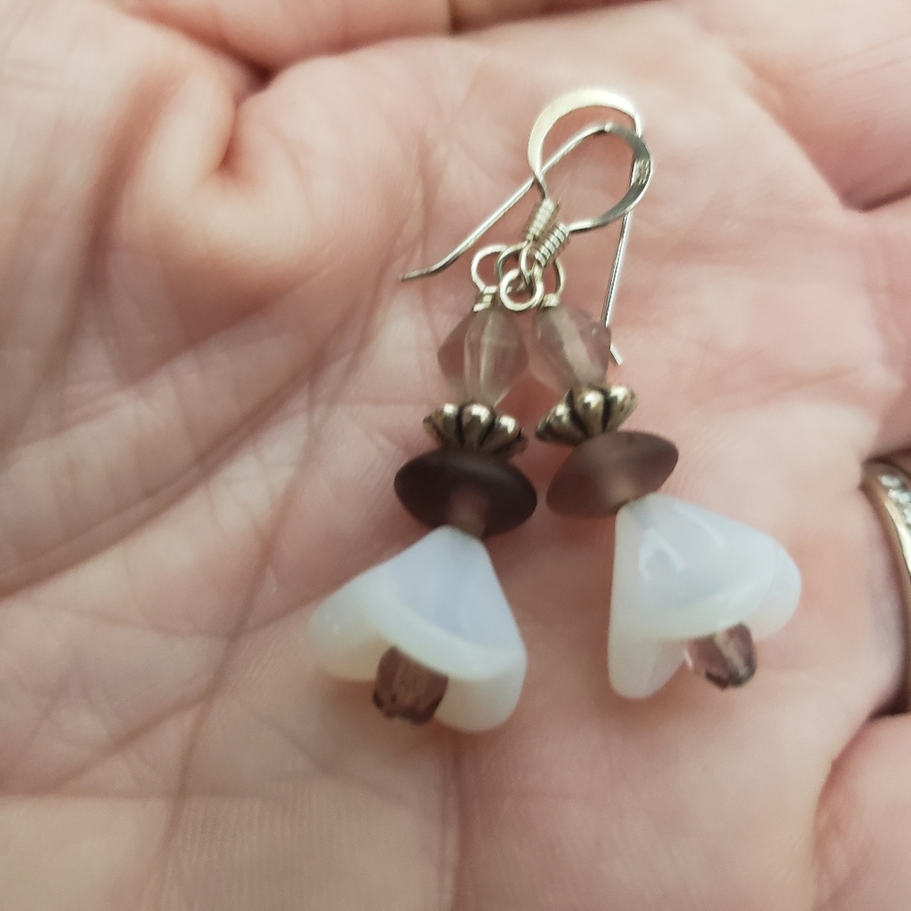 OOAK 925 Silver & Cryatal Earrings - Picture 4 of 5